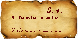 Stefanovits Artemisz névjegykártya